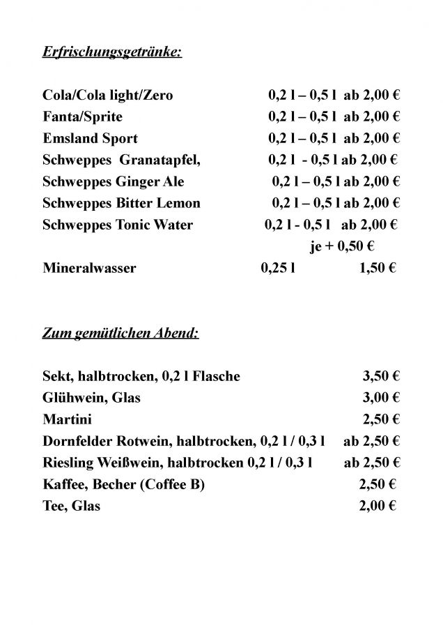 Erfrischungsgetränke / Zum gemütlichen Abend