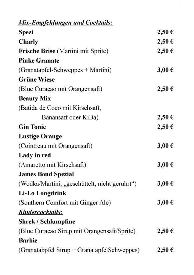 Mix-Empfehlungen und Cocktails